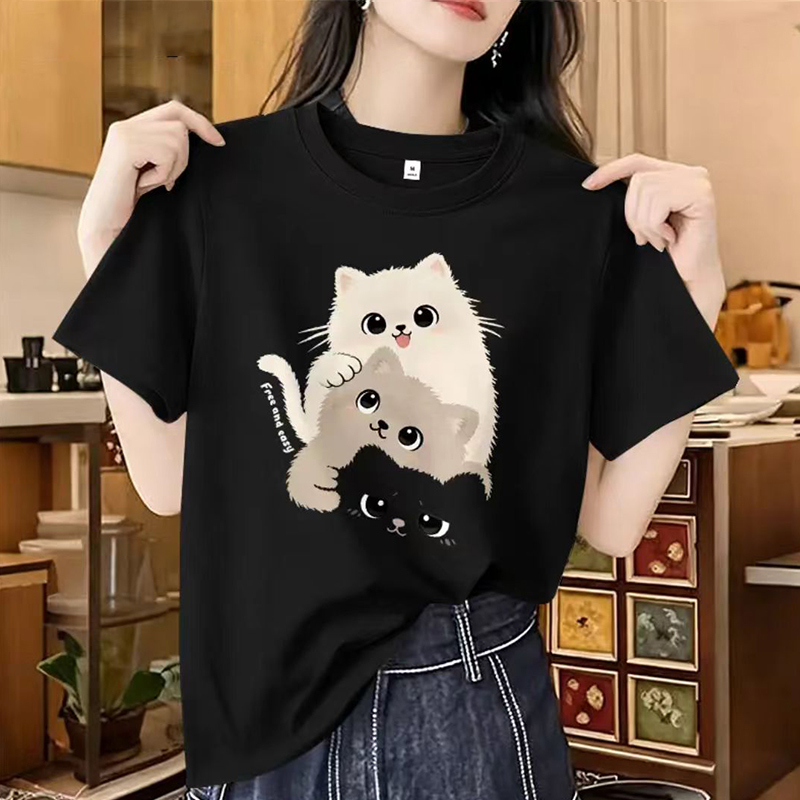 150kg Plus Size Women's Clothing 2026 Summer New Round Neck Short-Sleeved T-Shirt That Covers the Body, Loose and Slimming Top for Fat Women