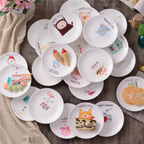 Childrens cartoon plate ceramic Nordic plate 6 inch dessert plate breakfast plate snack plate fruit plate cake small plate