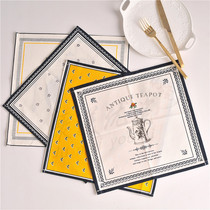 Japanese creative meal cloth European tea towel French placemat small floral meal cloth restaurant scarf pad small square towel coaster cloth