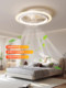 Bedroom Light with Fan, Silent Ceiling Light, Cream Style, Modern and Simple, Shaking Head, Variable Frequency, Master Bedroom, Children's Room, Fan Light