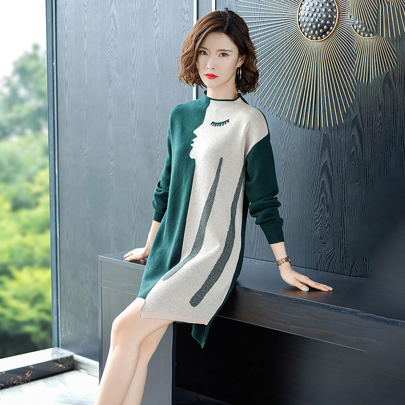 Spring Paragraph Mother Knit Foreign Dress Autumn Winter 2022 New Women's Fashion Foreign Pie Sweater Skirt 40-50