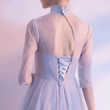 Платье подружки невесты, короткое вечернее платье, 2020, в корейском стиле, осеннее, по фигуре