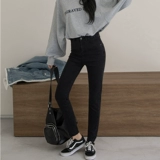 Флисовые джинсы с начесом, черные цветные приталенные штаны, осенний карандаш, по фигуре, 2020, в корейском стиле, увеличенная толщина