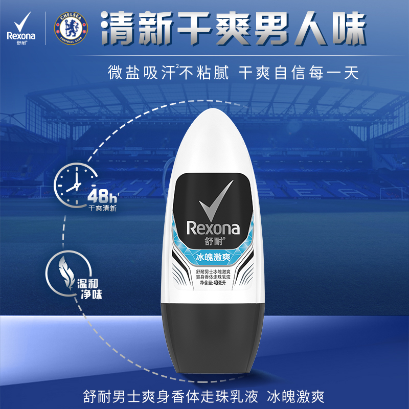 Rexona Men's Dry Body Cool Ice Antiperspirant Rolling Spray Underarm Eau De Toilette Body Dew Fragrance