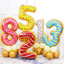 Birthday decoration candy cartoon digital balloon road lead column children baby birthday party scene layout