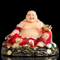 Big belly Maitreya Buddha statue red Maitreya Kai Buddha Buddha Bodhisattva statue wide body smiling Buddha offering fortune ornaments