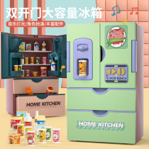 Childrens family Home Kitchen Big Emulation Fridge Toy Boy Girl 3-6-year-old 5 Puzzle Early Birthday Present