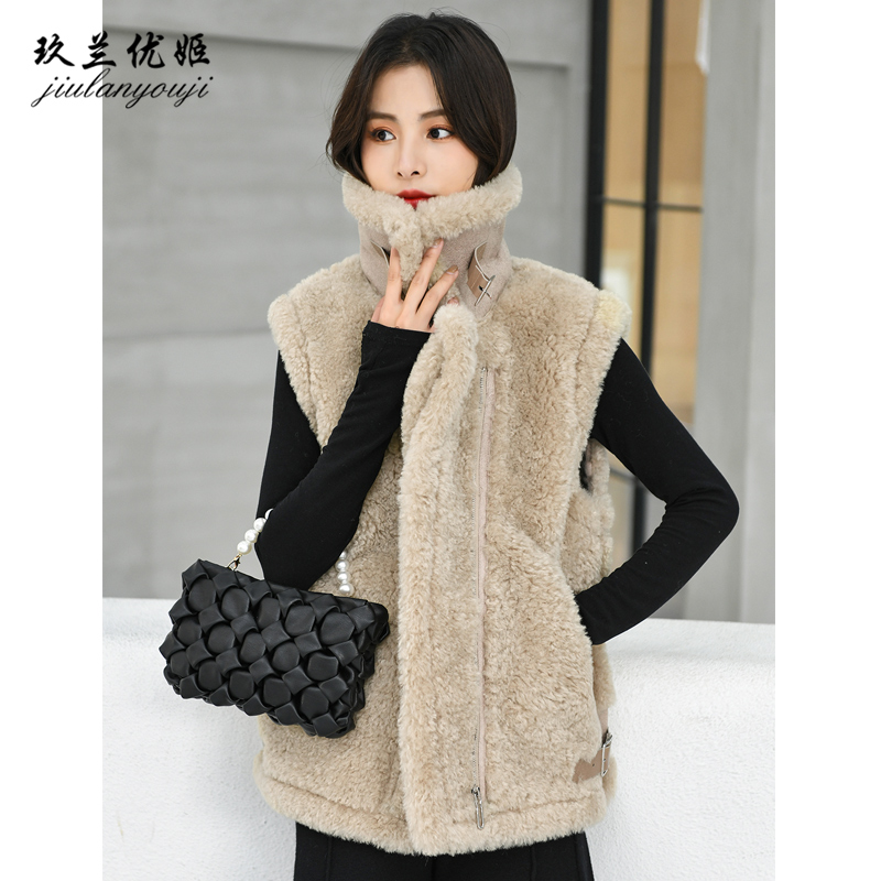 Cừu len ngựa Clip phụ nữ dày 2019 mùa đông mới lông ngắn một mảnh vest ngựa nhỏ áo giáp