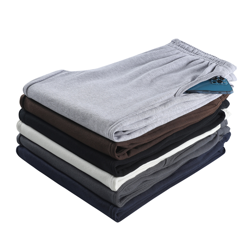 Men's Sports Pants, Simple and Versatile Knitted Casual Pants, 2023 Spring and Autumn New Style, Loose-Fitting Gray Sweatpants with Cuffs