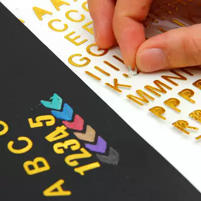 Hot stamping silver alphanumeric sticker DIY photo album Hand account mobile phone decoration sticker grass print English