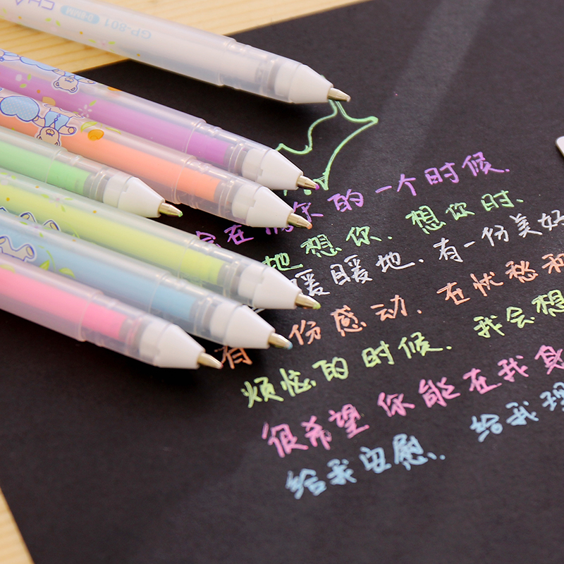 Photo album DIY black cardboard special pen souvenir album handmade album fluorescent white highlight flash watercolor pen set