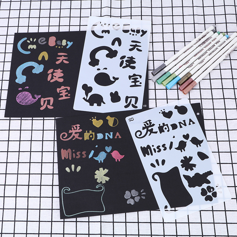 Baby Growth Photography DIY Painting Template Template of Handpad Diary Graffiti Painting Paper