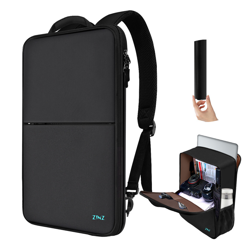 Lightweight Backpack Men's Small School Bag Casual Business Commuter Bag 17inch Expandable Large Capacity Computer Backpack
