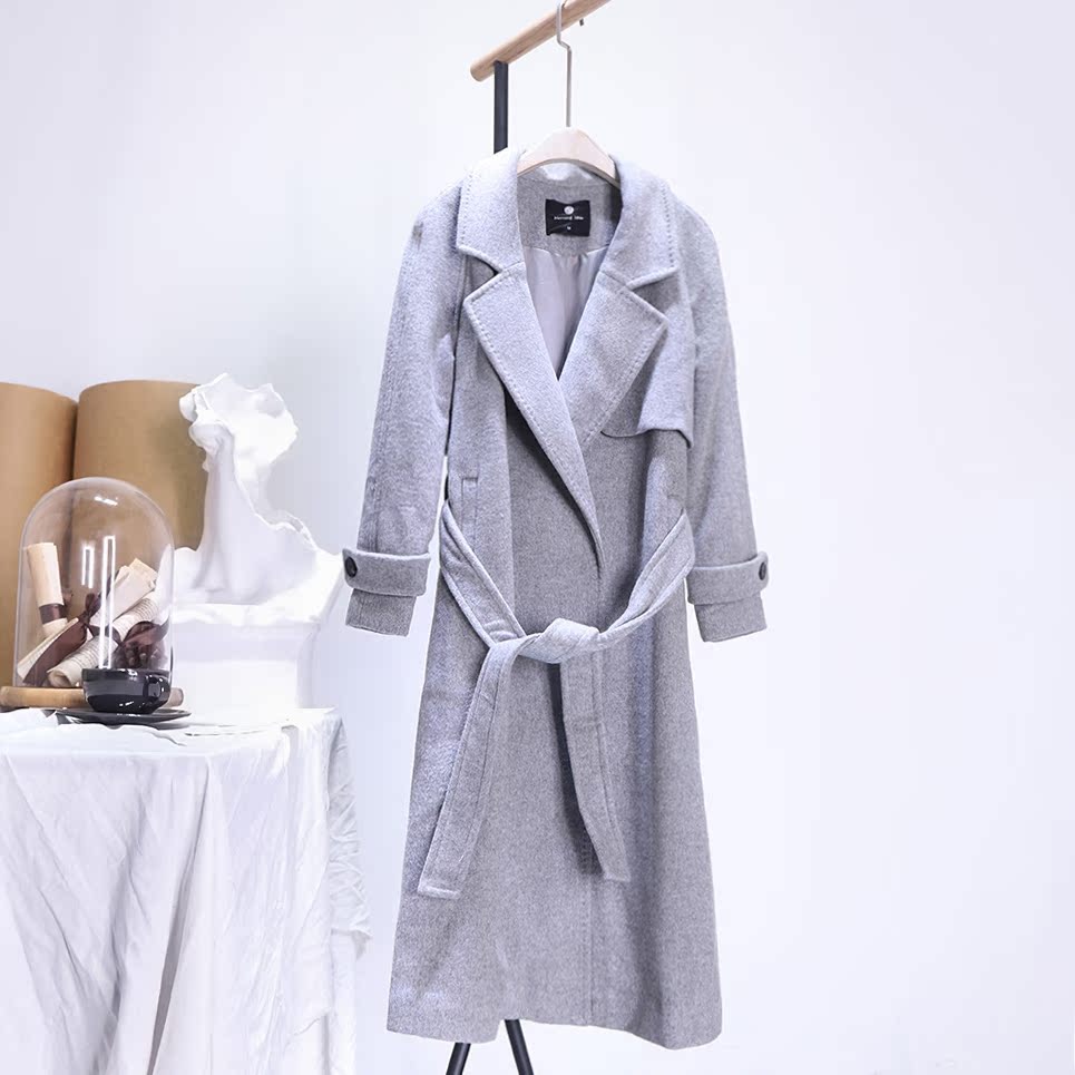 Áo gió dài kiểu thắt lưng 38248 vest dạ nữ