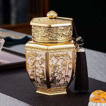 Sterling silver s999 tea pot foot silver storage pot tea box tea set accessories Chinese silver teapot sealed tea pot gift