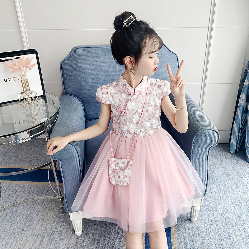Girl dress summer 2021 new foreign style skirt Net red summer children's princess dress female big boy Hanfu