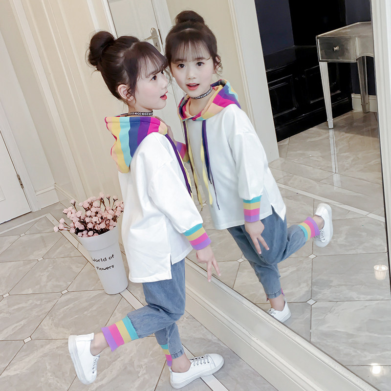 Girls Set Spring Wear 2022 New Children's Foreign FashionAble Internet Red Girl Spring and Autumn Girl Big Boy Fried Street Fashion