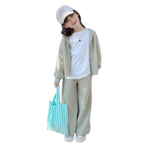 Girls Clothing Fashionable Western Suit Autumn Clothing 2024 New Childrens Spring and Autumn Style Little Girl Internet Celebrity Casual Two-piece Set
