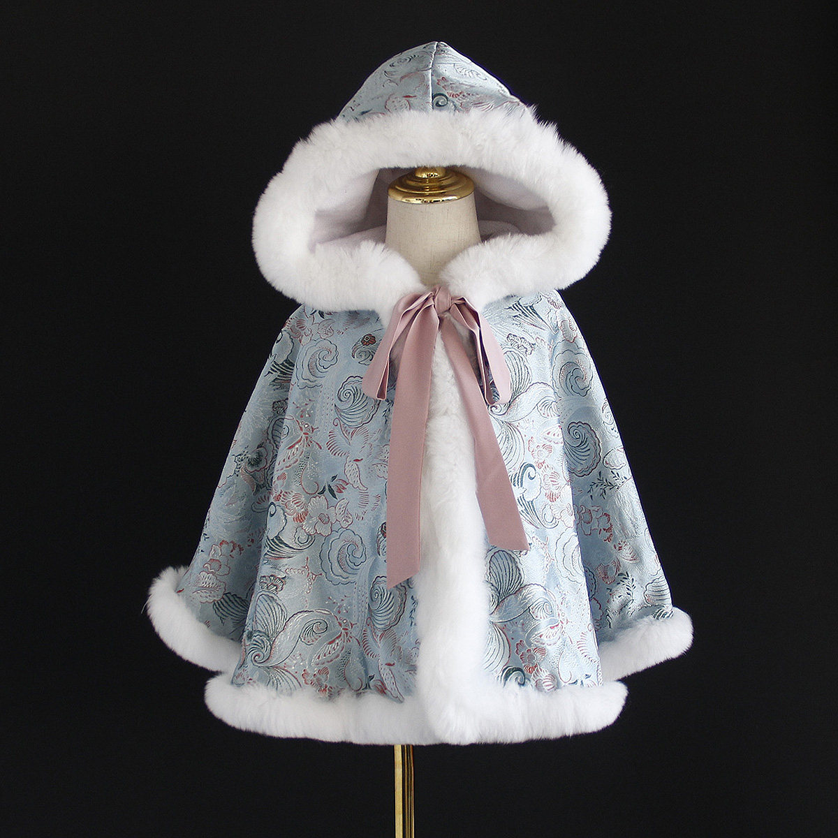2021 Autumn Winter Dress New Girl Cloister Hood Baby Out To Suit Little Girl Princess Coats Foreign Pie