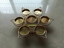 Taoist seven star lamp stand seven star lamp alloy plum ghee lamp stand props Lotus Candle Holder candle holder candle light