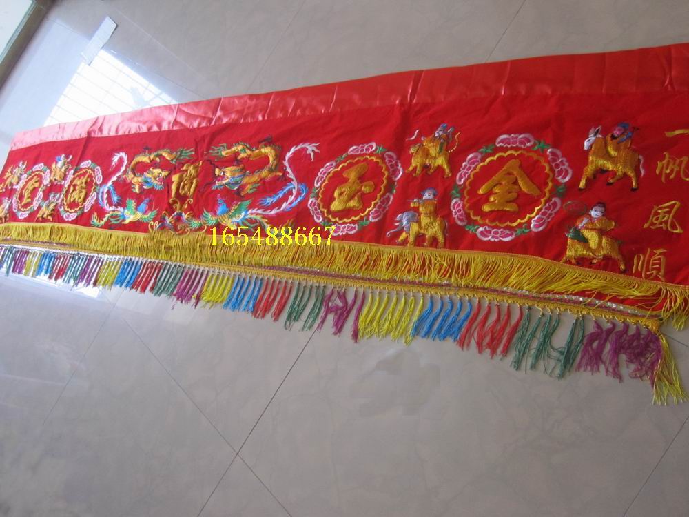 High - end embroidery embroidery gold jade - huang door banner color color 3m