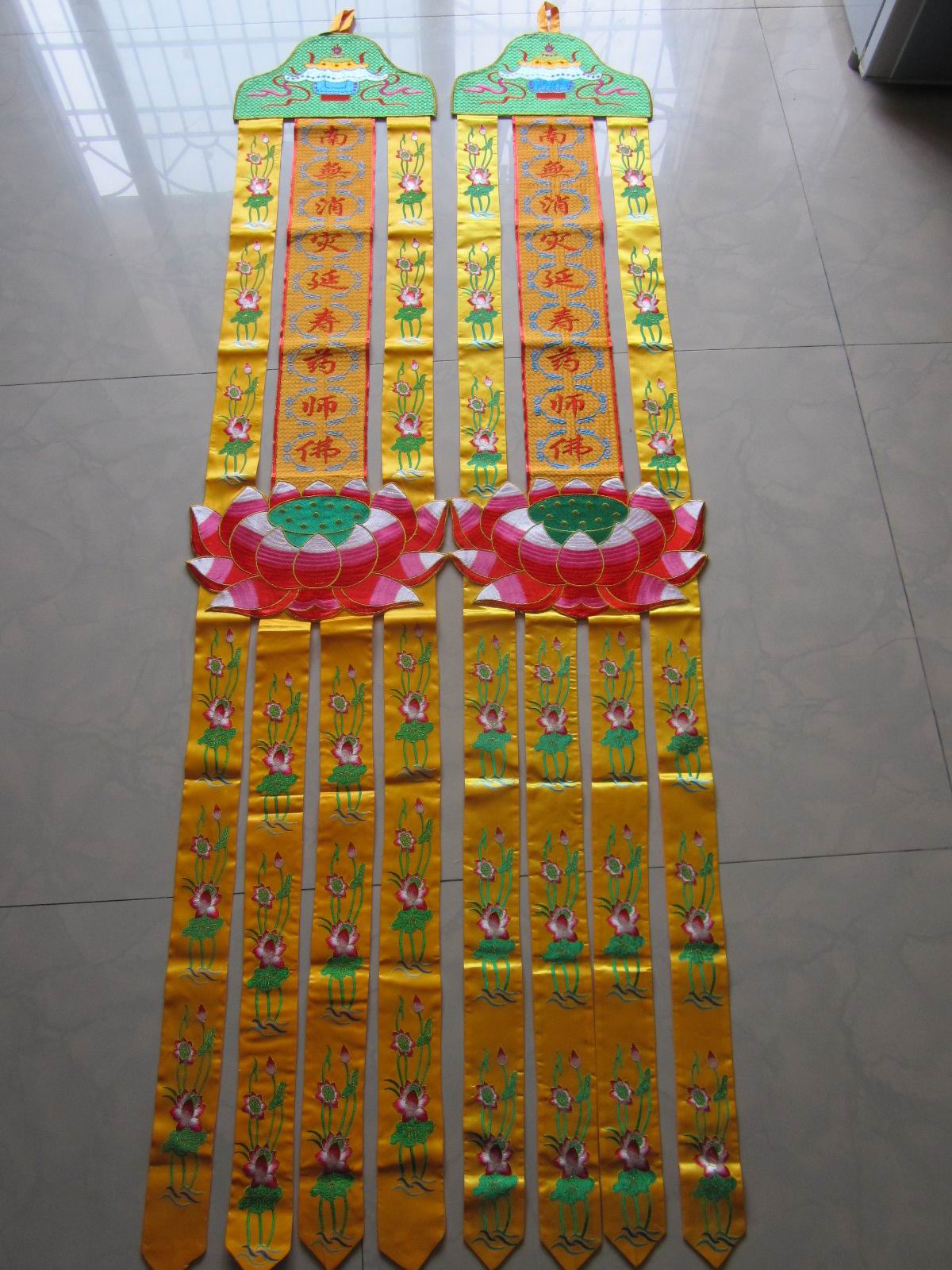 one thousand Flowers Hata South without Pharmacist Buddhist Tide Embroidered and Folk Embroidered Pindu embroidered with a long list of 2 m-Taobao