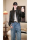26 Little Spring Genuine Leather Korean Style Short Full Vegetable Tanned Sheepskin Leather Jacket Women's Stand Collar Casual Motorcycle Jacket
