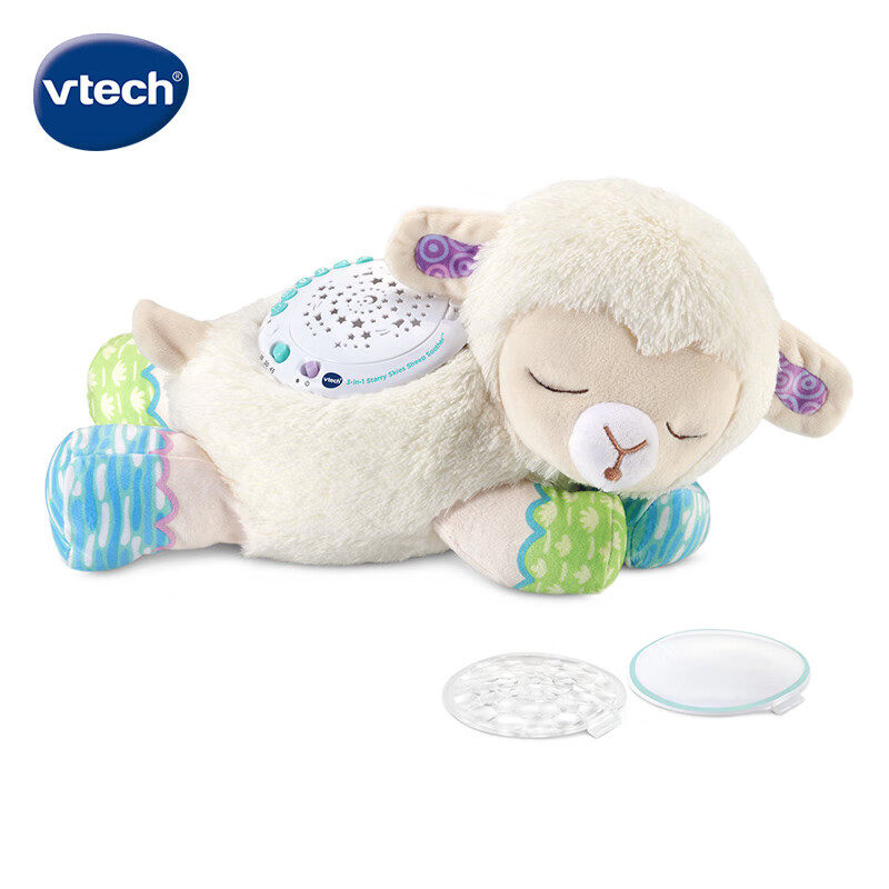 VTech 癒しの羊の睡眠補助ベビーコンフォートトイ、取り外し可能なベビー睡眠玩具