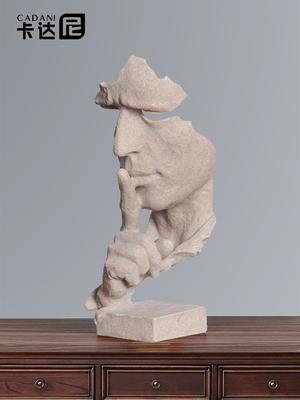 简约现代沉默是金创意客厅酒柜装饰摆件北欧雕塑办公室家居艺术品