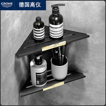 Grohe German high instrument bathroom black gold tripod free toilet stainless steel corner shelve 304 corner basket