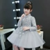 Lingque trẻ em ăn mặc mùa đông công chúa dài tay ren peacock pettiskirt chủ sân khấu catwalk trình diễn váy đầm cho be gái 14 tuổi Váy trẻ em