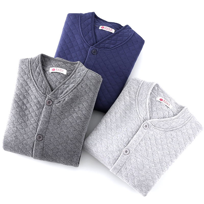 Geriatric triple calorific clothes men's blouse single piece pure cotton thickened for a cardiovert warm and warm upper