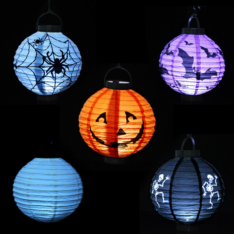 Halloween props ghost festival decoration supplies western ghost festival portable hanging pumpkin paper lantern jack pumpkin lantern