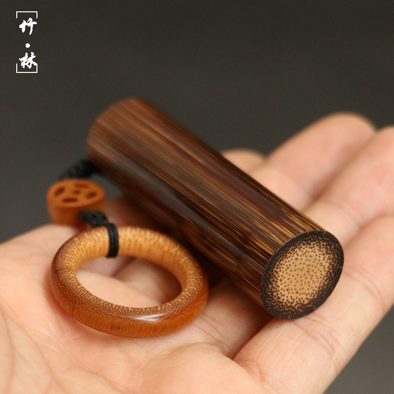 Boutique pure handmade fine grinding natural solid old gold silk bamboo handlebar pieces bamboo carved solid old jade bamboo to play with small pendant