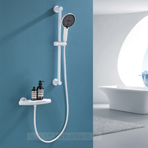 German all-copper white toilet bathtub tap smart thermostatic cylinder edge type simple shower shower suit