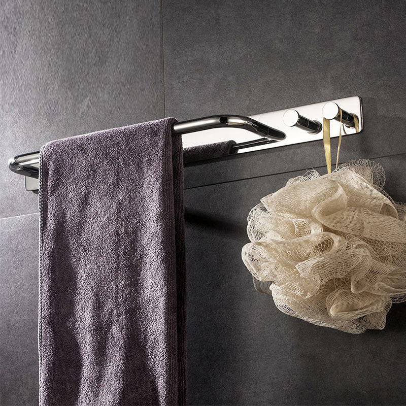 German high-end coat hook with towel rod holder 304 stainless steel towel ring bathroom hardware pendant 390mm