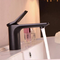 New German high-end bathroom dumb black full Copper Basin faucet hot and cold water basin wash basin faucet toilet