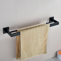 German high end black towel double pole 304 stainless steel bathroom towel hanger toilet bathroom hardware nail free