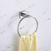 German high-end new round towel ring 304 stainless steel towel bath towel rack bathroom hardware without punching