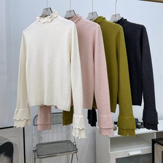 毛衣纯色小众百搭时尚小众2025秋季显瘦打底衫女 K#