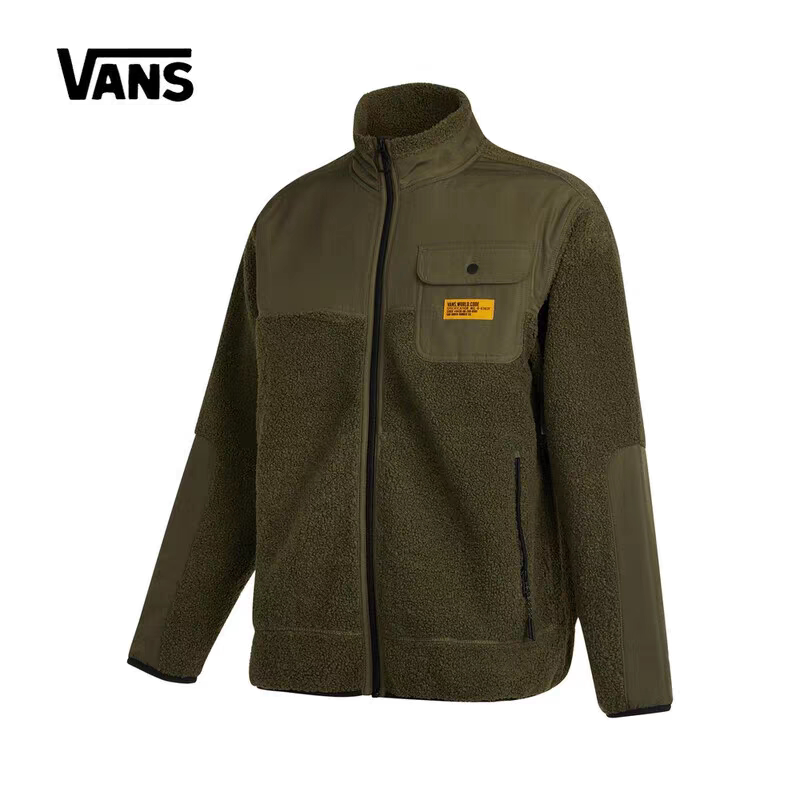 Vans Men's Autumn and Winter Sports and Leisure Lambswool Splicing Jacket Vn0A5F4Tkcz