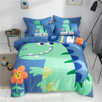 Pure cotton cartoon bedding four-piece set fitted sheet Cotton boy crib single quilt cover three 4-piece set 3 girls