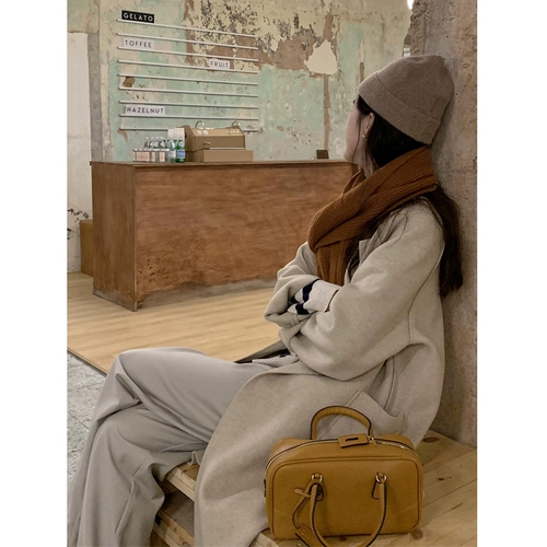 Демисезонная двусторонная кашемировая куртка, длинный плащ, средней длины