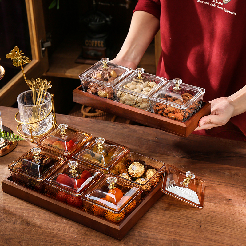 Fruit Tray Living Room Home Glass Tea Point Tea Table Snack Dry Fruit candy Candy Snack snack Snack Dish Refreshment containing box Dig-Taobao
