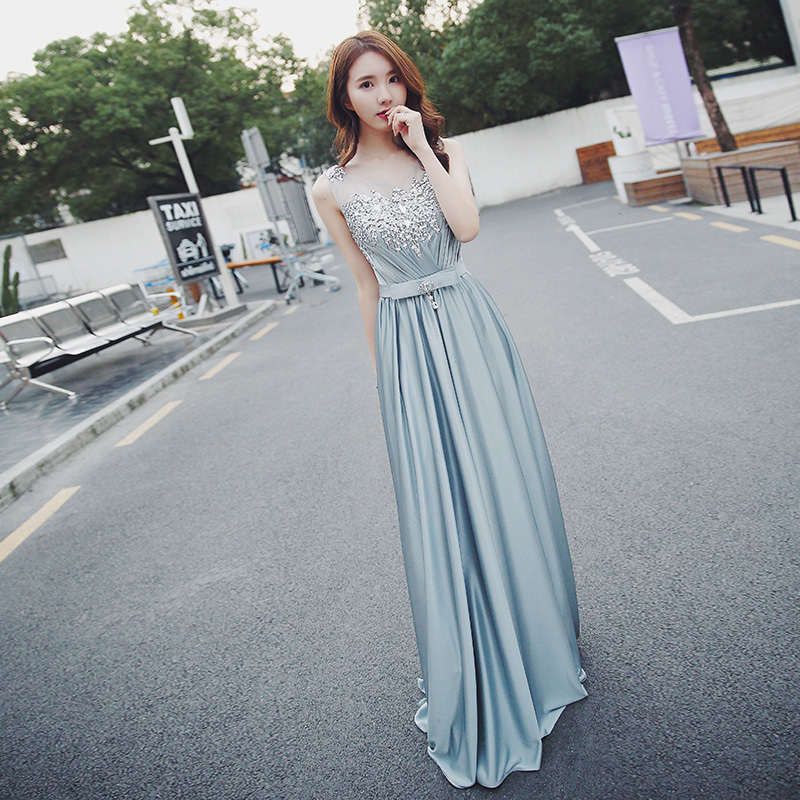 Evening dress prom gown Annual meeting dinner evening dress female banquet  noble elegant show thin temperament host performance dress