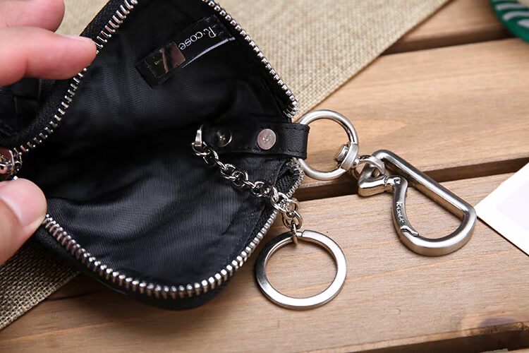 R & middot; cose retro tay nam dệt bằng da trường hợp chìa khóa nữ túi chìa khóa xe công suất lớn khoảng 15 ví móc khóa da