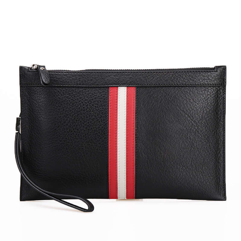 Hand holding bag Male genuine leather ultra-thin bracelet handbag casual hand grip Baotou layer Bull Peel Large Capacity Envelope Bag