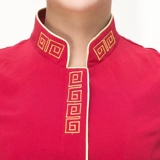 Отец -официант Китайский отель Официант Работая одежда короткая -Женщина -женская женщина в середине банкет