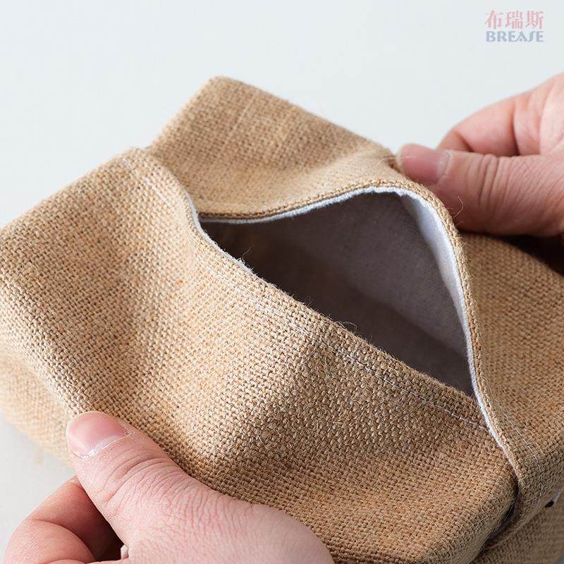 Bureszia-style cotton linen fabric with paper towels briefing paper towels box towels box paper towels in the dining room drawing-Taobao