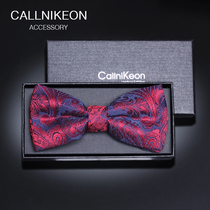  Callni Keon brand bow tie Light luxury series Wedding wine red bow Groom mens best man black